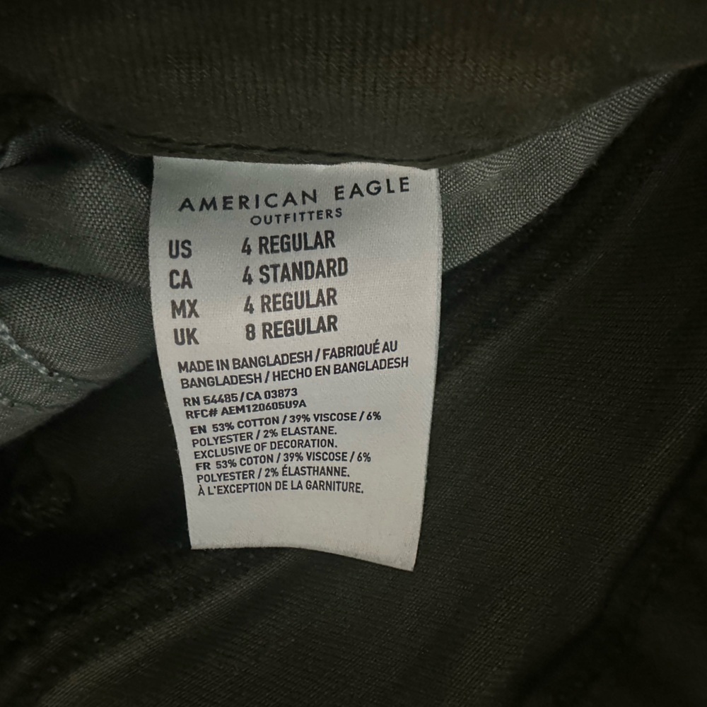 American Eagle Jeans Womens 4 Green Camo Curvy Super Hi Rise Jegging Distressed - Picture 10 of 13